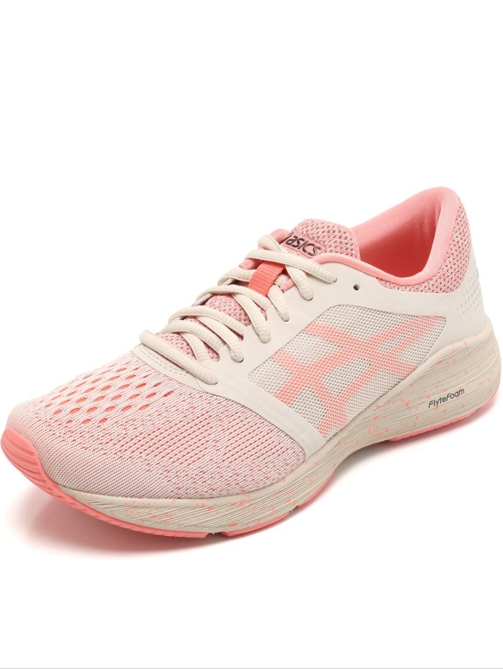 ASICS White and Light Pink cherry blossoms Women's Athletic Running Shoes